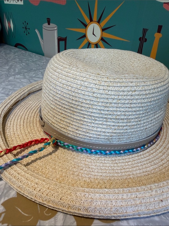 Nine West Accessories - None west Woven Straw Sun Hat with Colorful Braided Trim